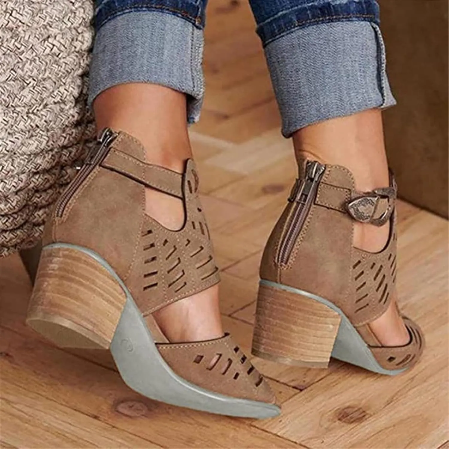 Sandals For Women,Womens Open Toe Ankle Strap Chunky Block High Heel Dress Party Sandals Dressy Summer Strappy Sandals