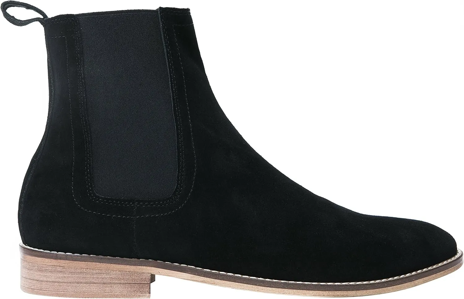 Santimon Chelsea Boots Men Suede Casual Dress Boots Ankle Boots Formal Shoes Black Brown Grey