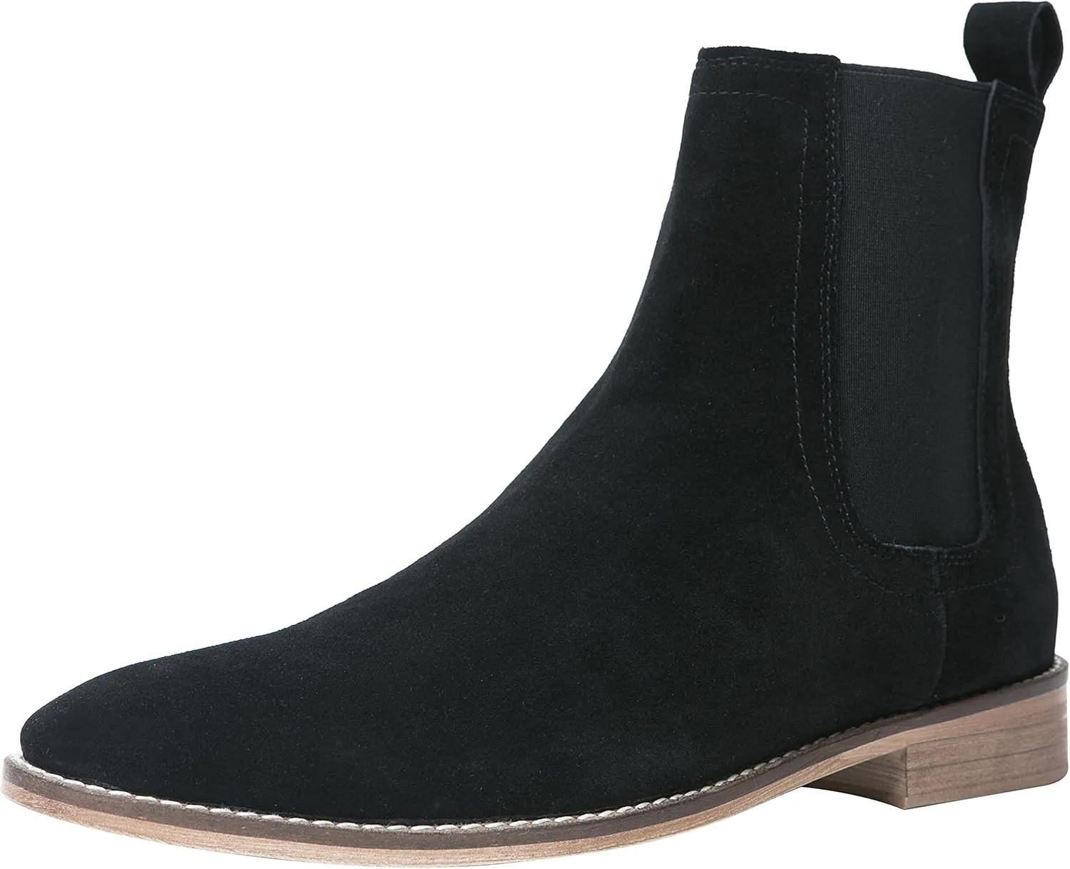 Santimon Chelsea Boots Men Suede Casual Dress Boots Ankle Boots Formal Shoes Black Brown Grey