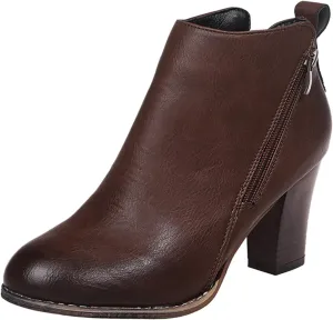 SBGMoSJ Wedge Boots for Women Ankle Booties Wide Width Ankle Booties Wedge Boot Shoes for Women Dress Ankle Booties Leather Brown Western Ankle Booties for Women Vintage Ankle Boots for Women