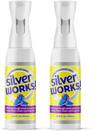 Shoe Deodorizer Spray For Smelly Shoes, Shoe Odor Elimination Spray, Boot, Sneaker, Foot Sweat Smell Eliminator, Stinky Shoes Odor Eliminator, Shoe Freshener, 16.9oz, Pack of 2