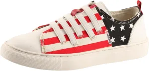 SHOELANDER Women's Lace Up Flats Shoes with Stripe Pattern Comfortable and Breathable