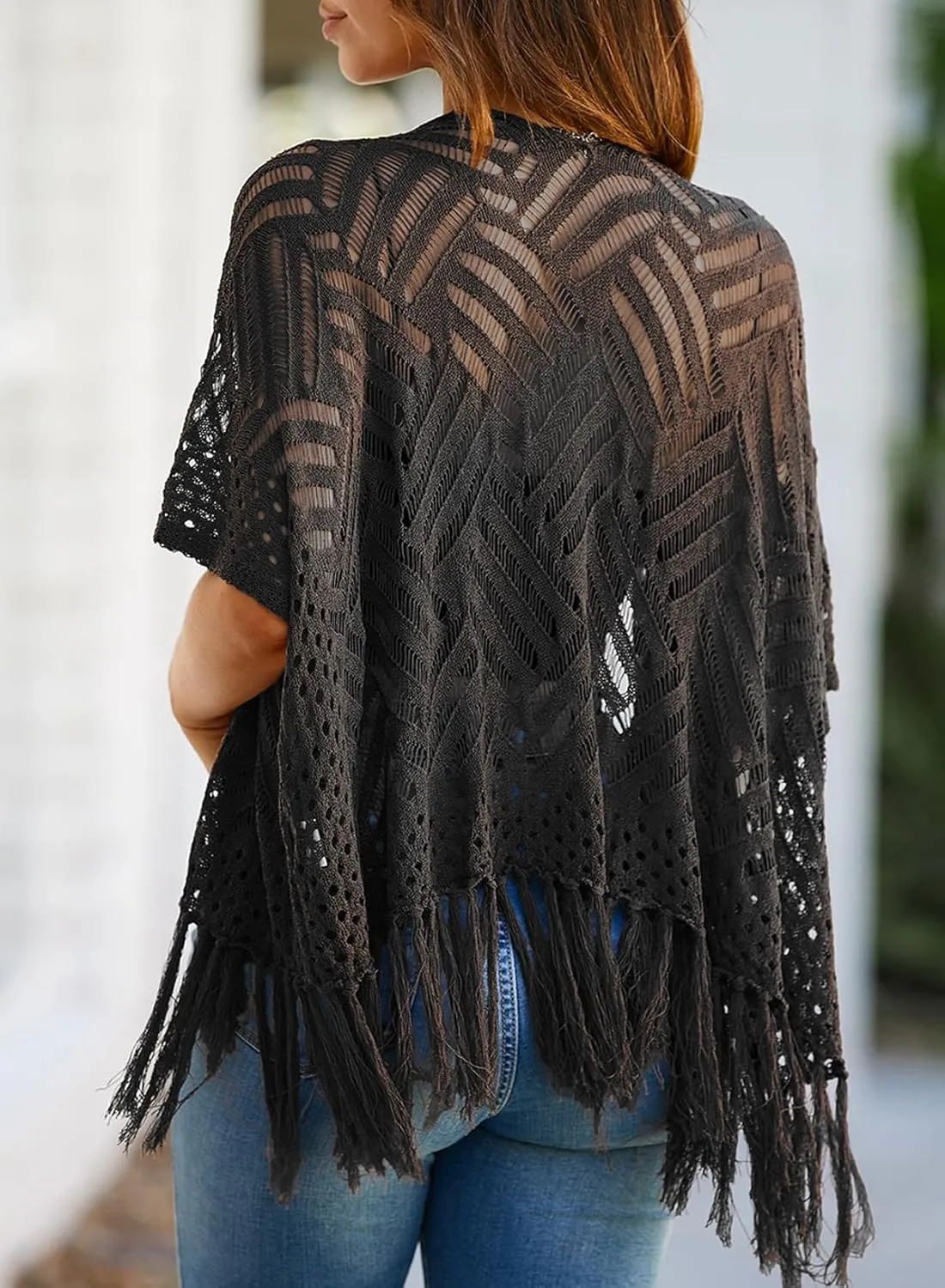 Sidefeel Women's 2025 Cropped Crochet Top Lightweight Summer Cardigan Beach Kimono Cover Ups