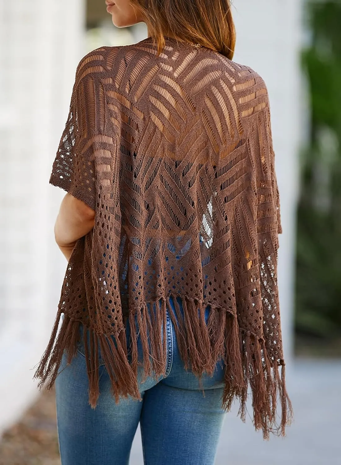 Sidefeel Women's 2025 Cropped Crochet Top Lightweight Summer Cardigan Beach Kimono Cover Ups