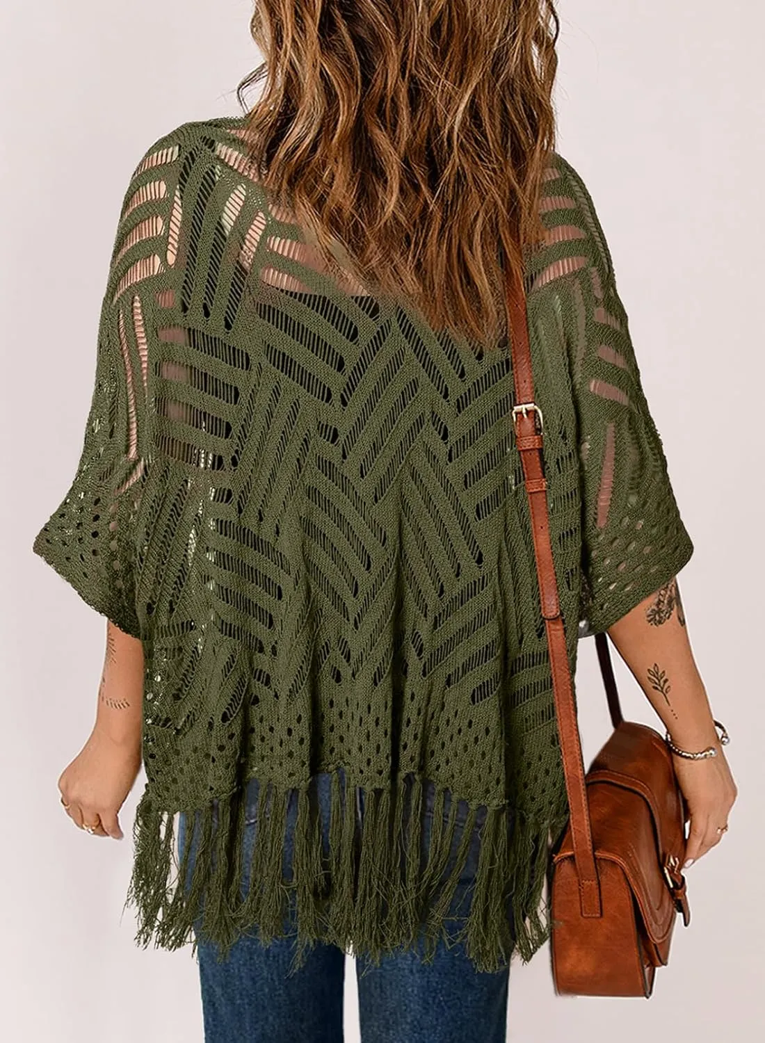 Sidefeel Women's 2025 Cropped Crochet Top Lightweight Summer Cardigan Beach Kimono Cover Ups