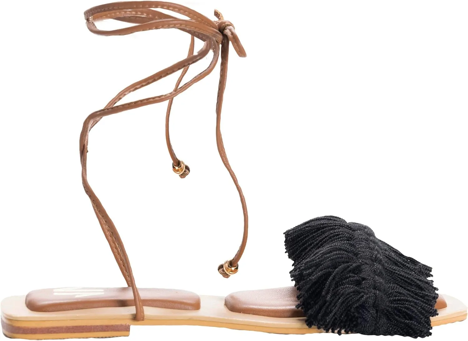 SILVIA COBOS Bloom Flat Sandals Boho Gladiator High Rise Lace Up Textile for Women