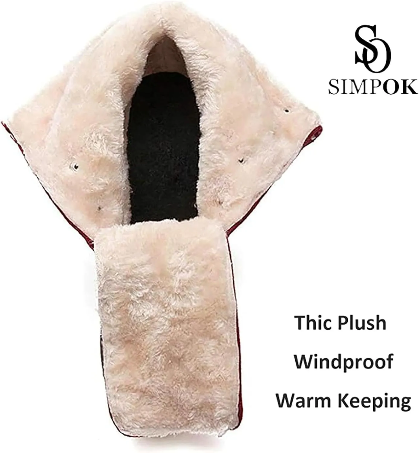 SO SIMPOK Womens Lace Up Fur Winter Snow Boots Block Heel Ankle Boots Warm Suede Outdoor Chunky Heel Booties