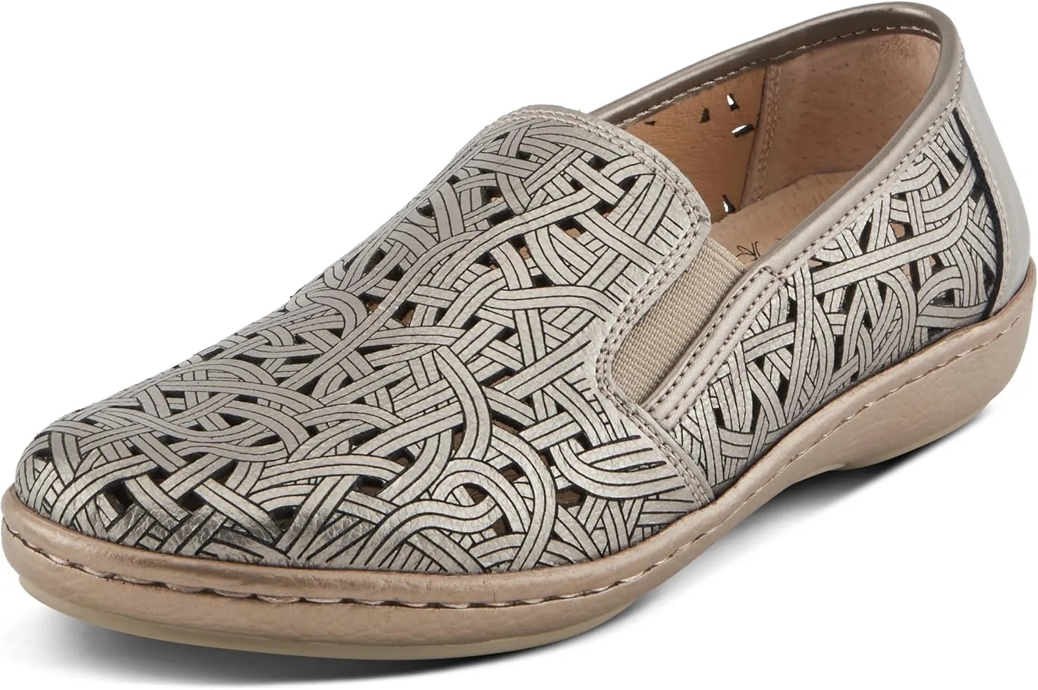Spring Step NIFONELA Women's Slip-On Sneaker - Elastic Gore, Laser Cut Details, Removable Insole