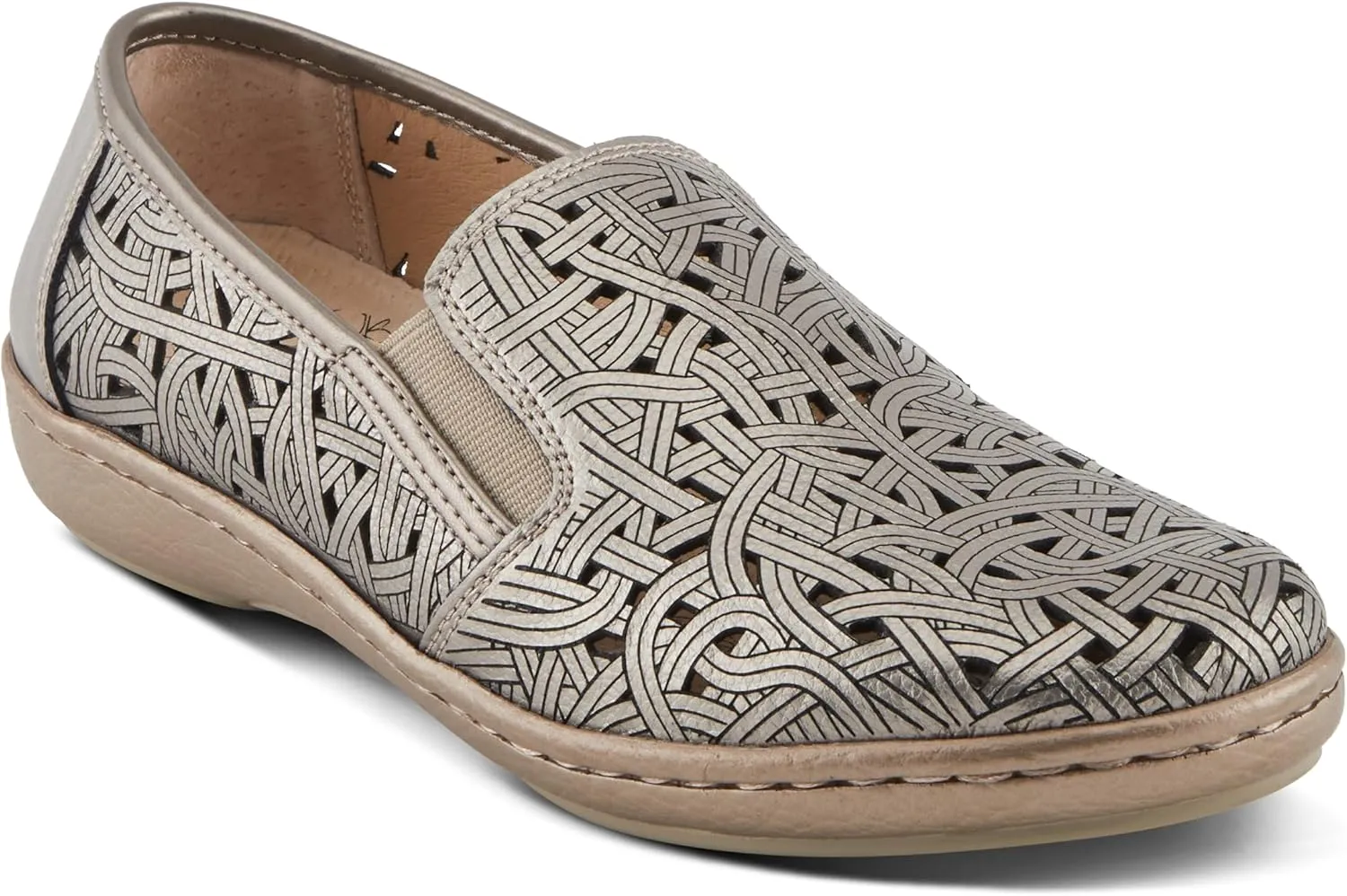 Spring Step NIFONELA Women's Slip-On Sneaker - Elastic Gore, Laser Cut Details, Removable Insole