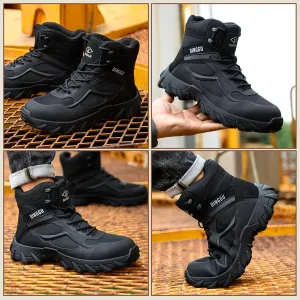 Steel Toe Boots for Men, Non Slip Indestructible Work Shoes for Men,Breathable High Top Work Boots for Men, Construction Steel Toe Shoes, Safety Toe Boots for Men.