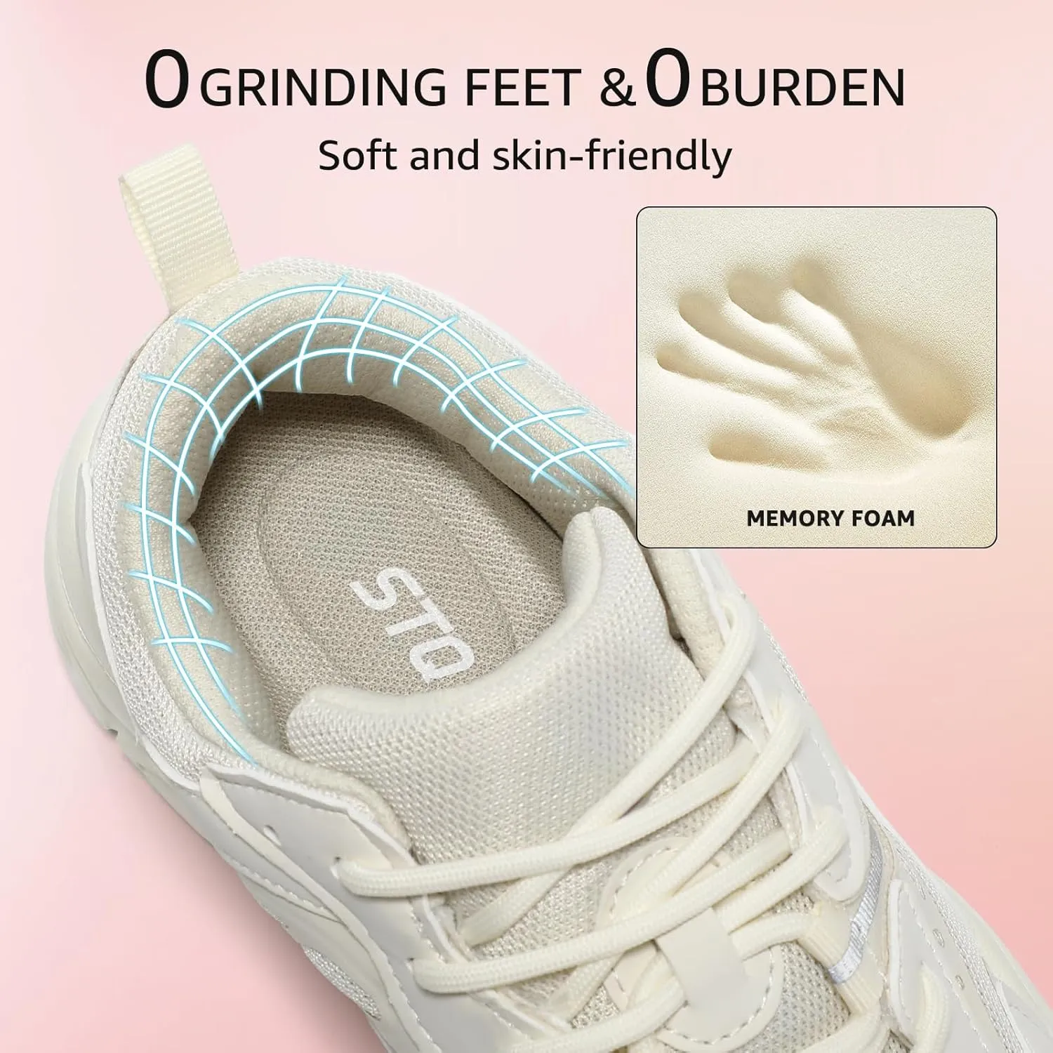 STQ Womens Chunky Sneakers Comfortable Walking Shoes with Arch Sopport