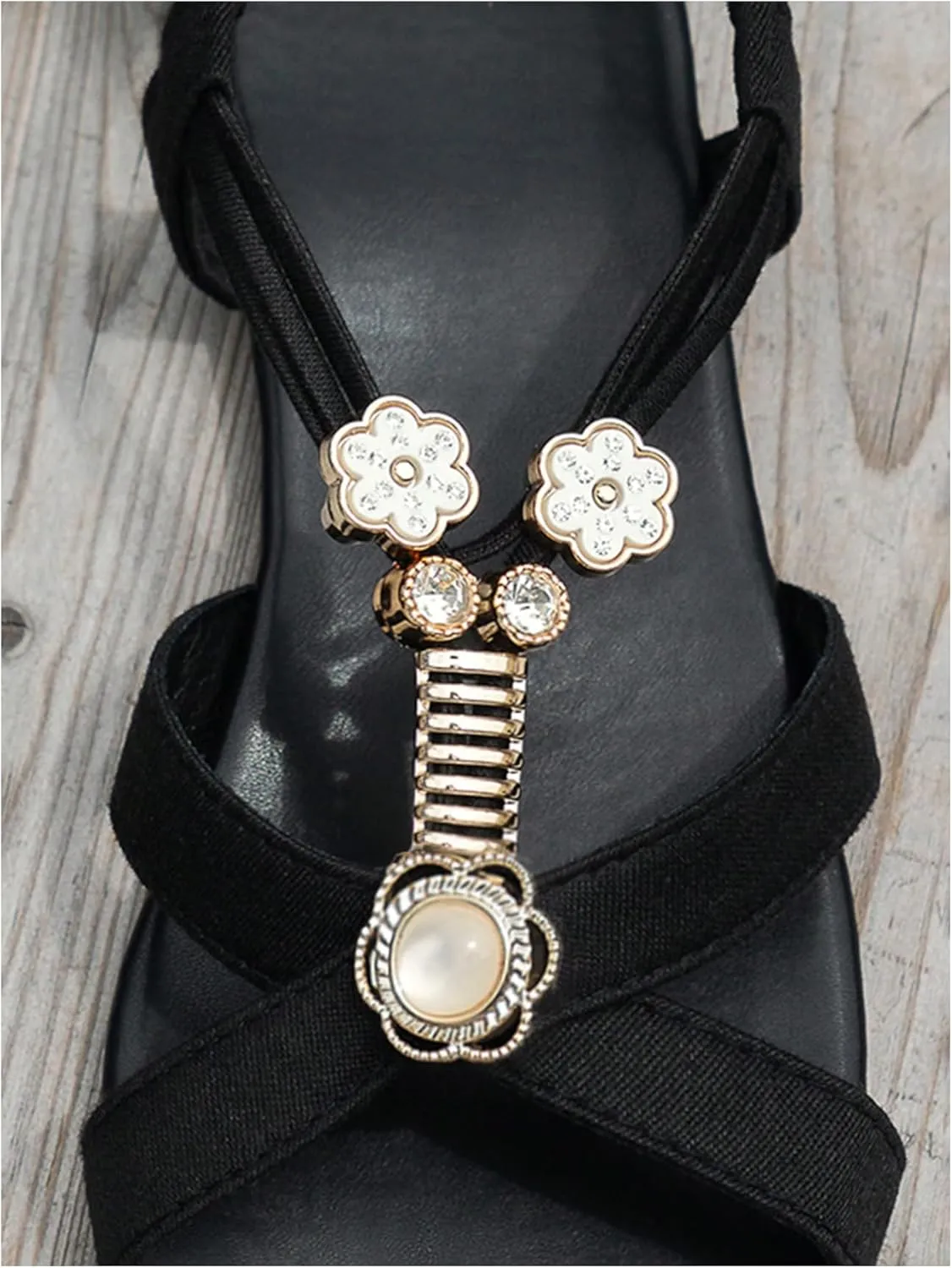 SweatyRocks Women's Rhinestone Crisscross Sandals Boho Flat Sandals with Back Strap