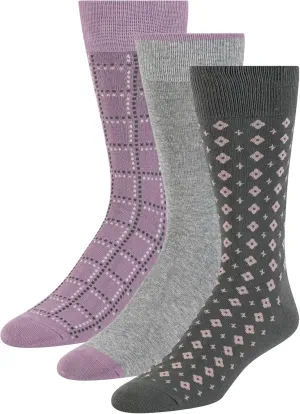 Ted Baker Men's 3 Pack Pattern Crew Dress Socks