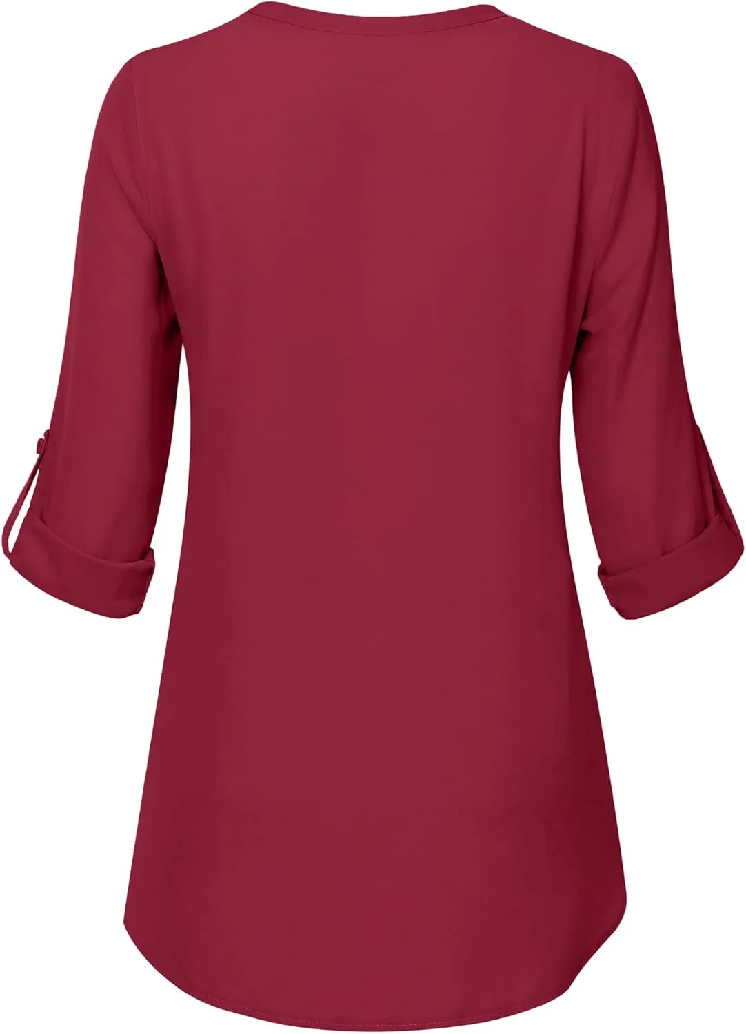 Timeson Women's Casual Chiffon V Neck 3/4 Sleeve Blouse Tops