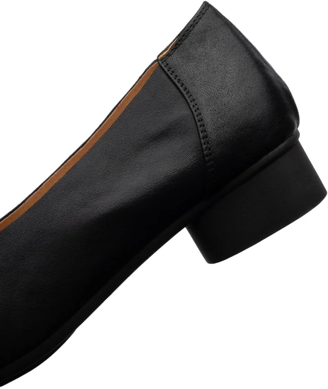 TinaCus Women's Soft Leather Round Toe Bowknot Slip-on Chunky Heel Casual Loafers Shoes