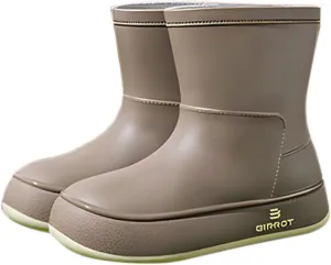 Tmore Womens Rain Boots Waterproof Rubber Boots Fashion Mid Calf Garden Shoes Slip on Rainboots with Comfort Insoles Lightweight Outdoor Work Boots