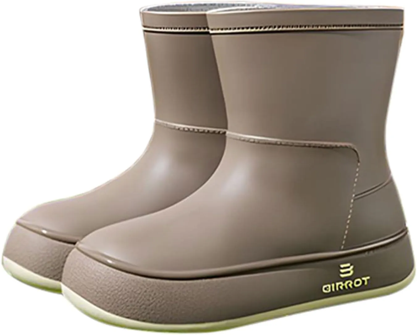 Tmore Womens Rain Boots Waterproof Rubber Boots Fashion Mid Calf Garden Shoes Slip on Rainboots with Comfort Insoles Lightweight Outdoor Work Boots