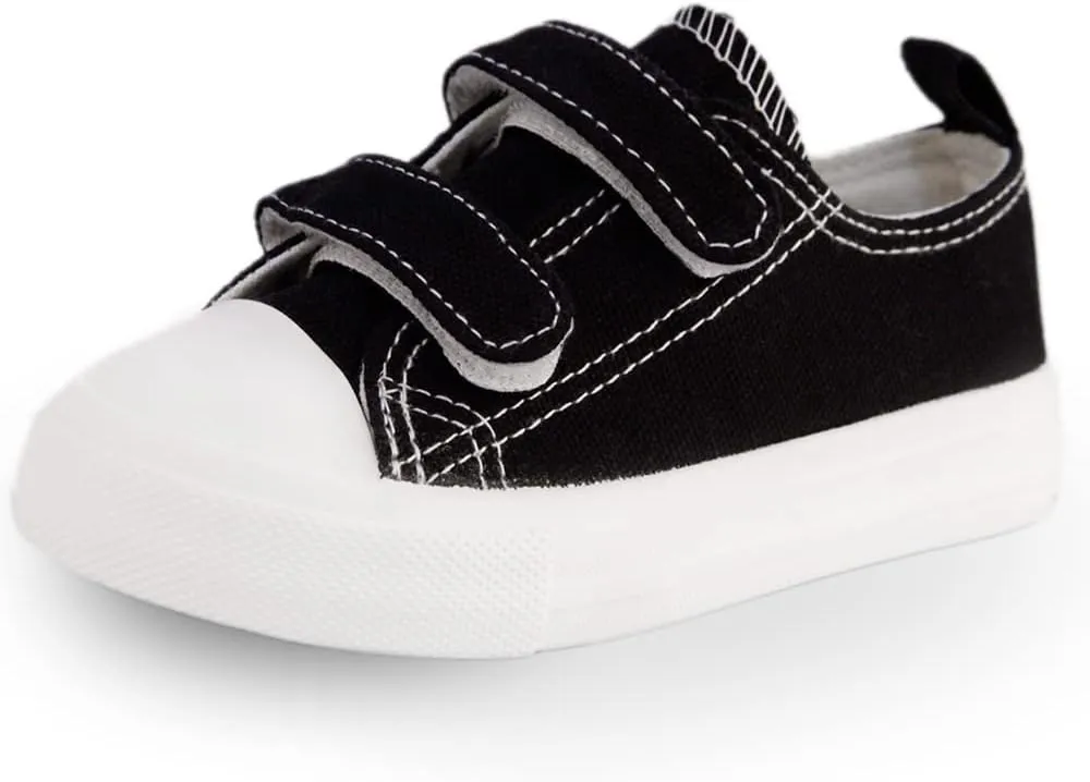 Toddler Boys and Girls Low Top Canvas Adjustable Strap Sneakers