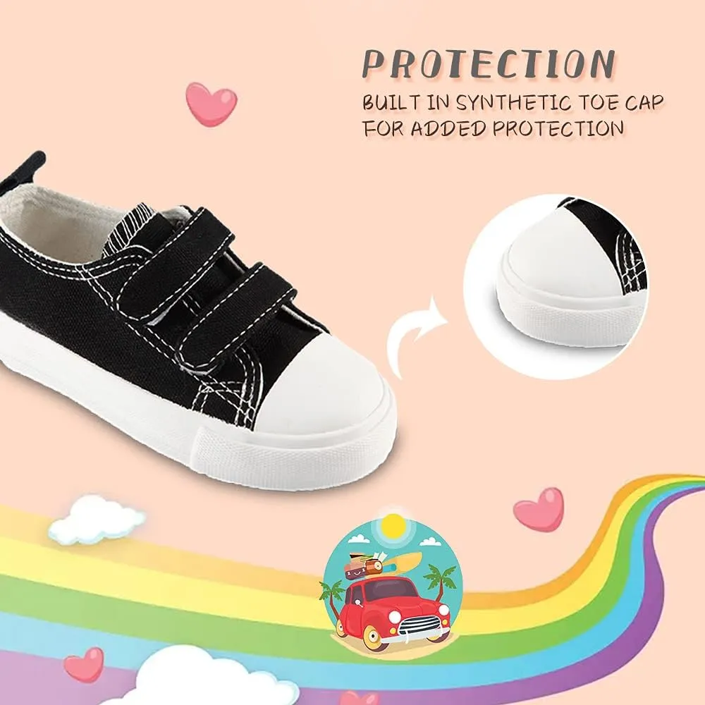 Toddler Boys and Girls Low Top Canvas Adjustable Strap Sneakers