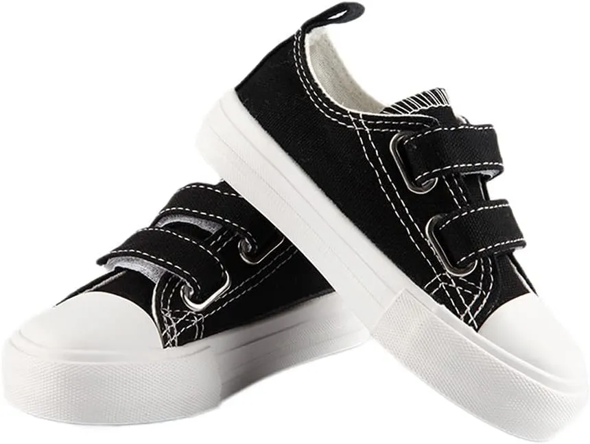 Toddler Boys and Girls Low Top Canvas Adjustable Strap Sneakers