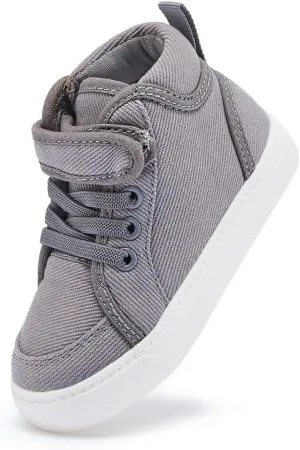 Toddler Boys Girls Walking Shoes High Top Tennis Canvas Sneakers(Infant/Toddler)