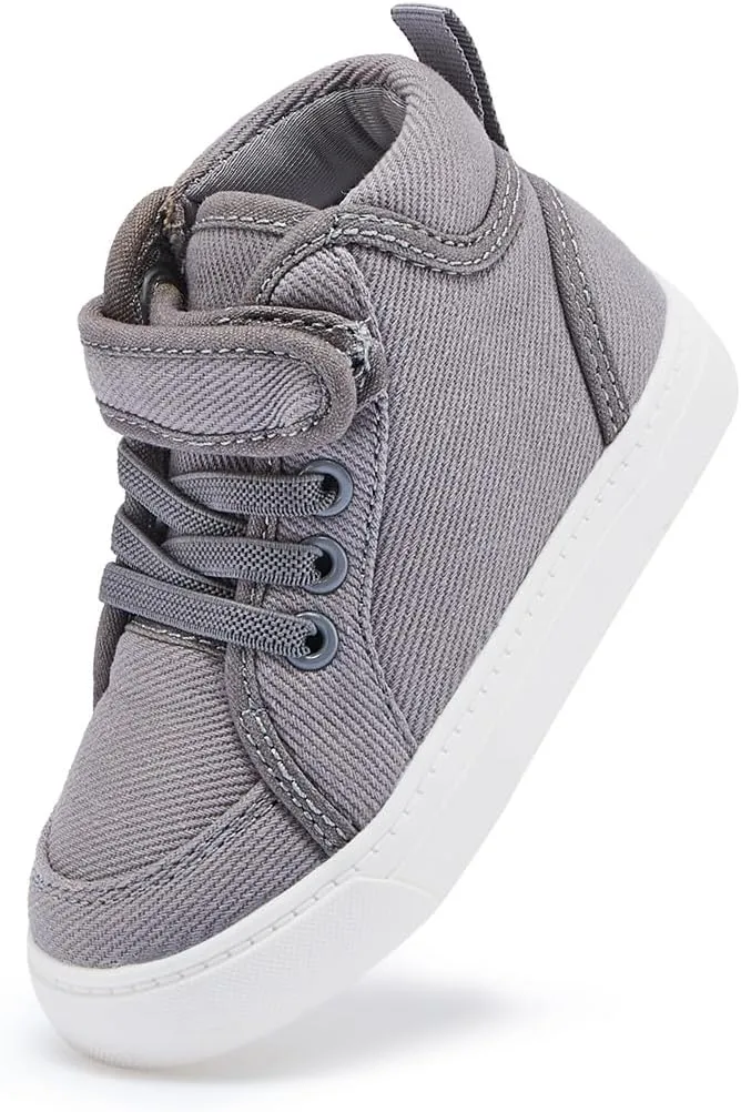 Toddler Boys Girls Walking Shoes High Top Tennis Canvas Sneakers(Infant/Toddler)