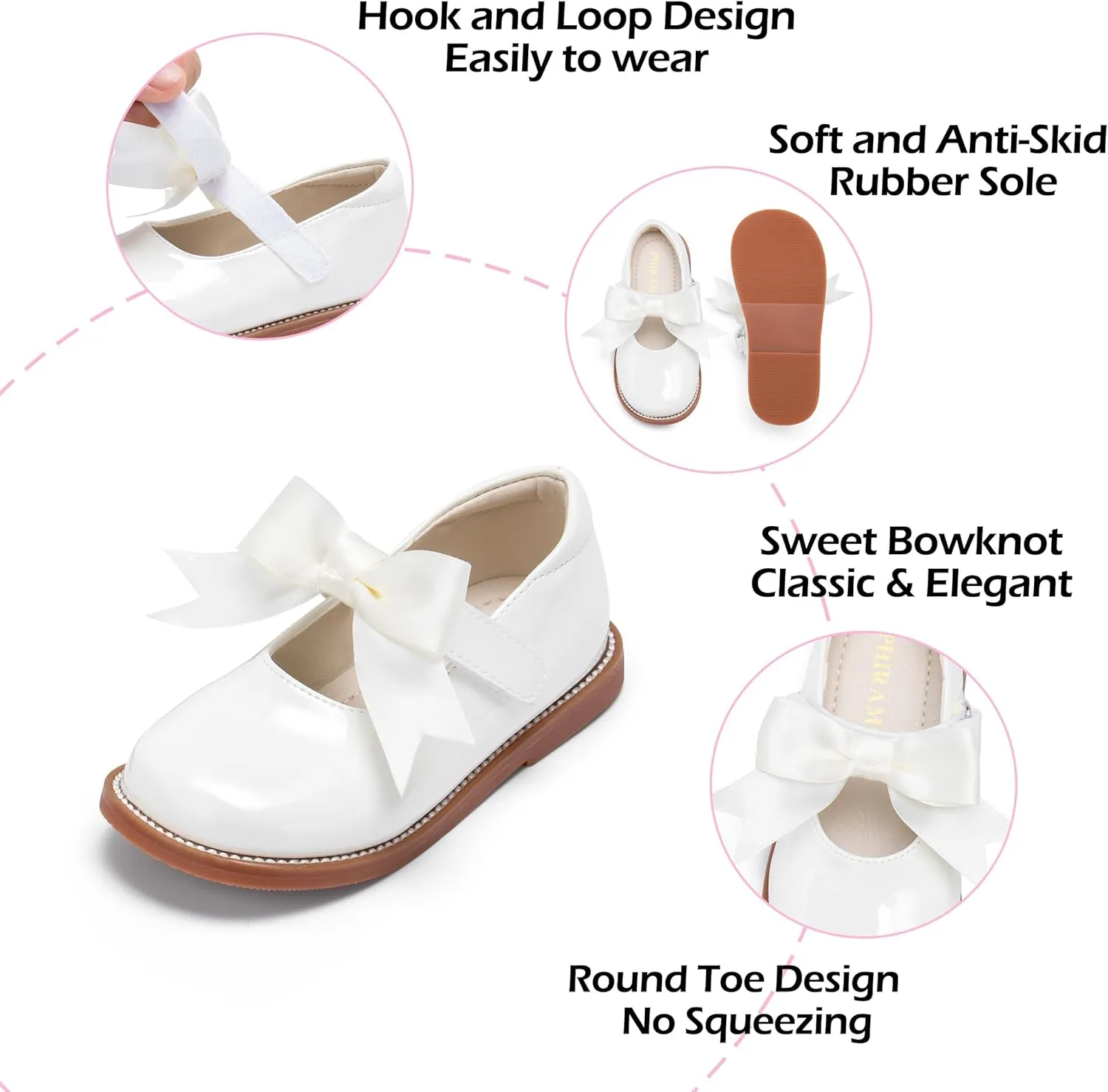 Toddler Girl Mary Jane Dress Shoes-Little Girl School Uniform Shoes for Wedding Party