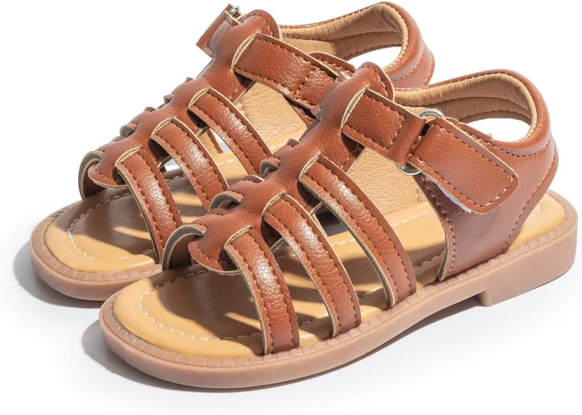 Toddler Girls Sandals Little Girl Summer Flat Sandal Baby Open Toe Outdoor Beach Holiday Dress Shoes