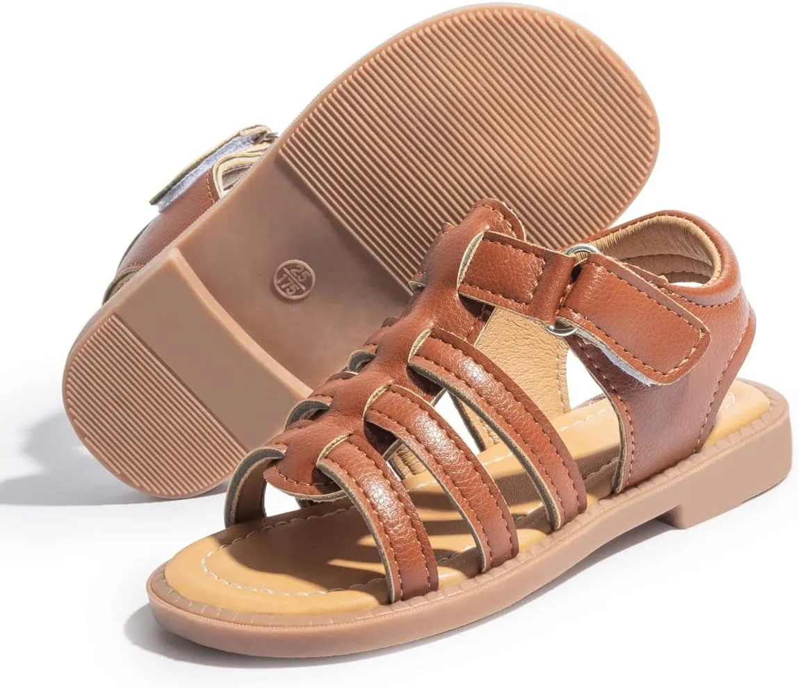 Toddler Girls Sandals Little Girl Summer Flat Sandal Baby Open Toe Outdoor Beach Holiday Dress Shoes