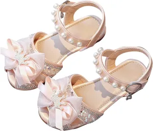 Toddler Girls Sandals Soft Rubber Flat Shoes Cute Lace Bow Princess Sandals Summer Baby Flower Girl Shoes
