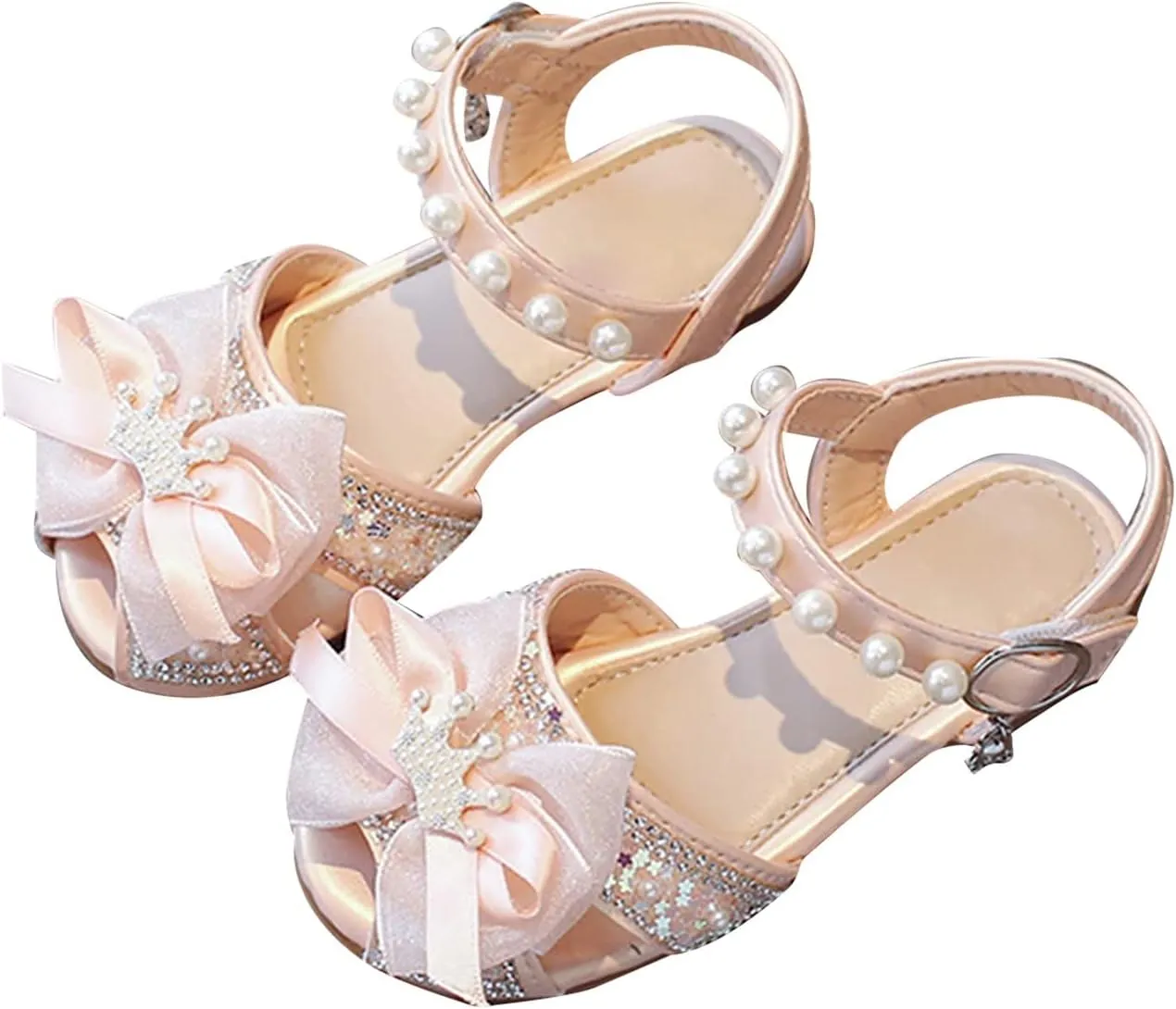 Toddler Girls Sandals Soft Rubber Flat Shoes Cute Lace Bow Princess Sandals Summer Baby Flower Girl Shoes