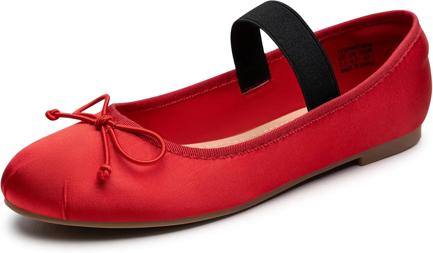 Trary Ballet Flats for Women, Mary Jane Shoes Women, Women's Flats, Round Toe Flats Shoes Women, Comfortable Flats Shoes for Women, Cute Bowknot Dress Shoes, Elastic Straps Mary Janes for Women