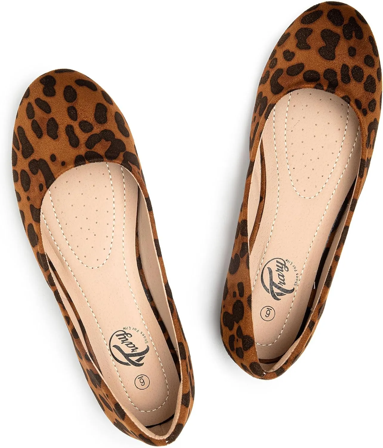 Trary Women's Round Toe Flats Shoes Comfortable Slip on Shoes Casual Dress Shoes