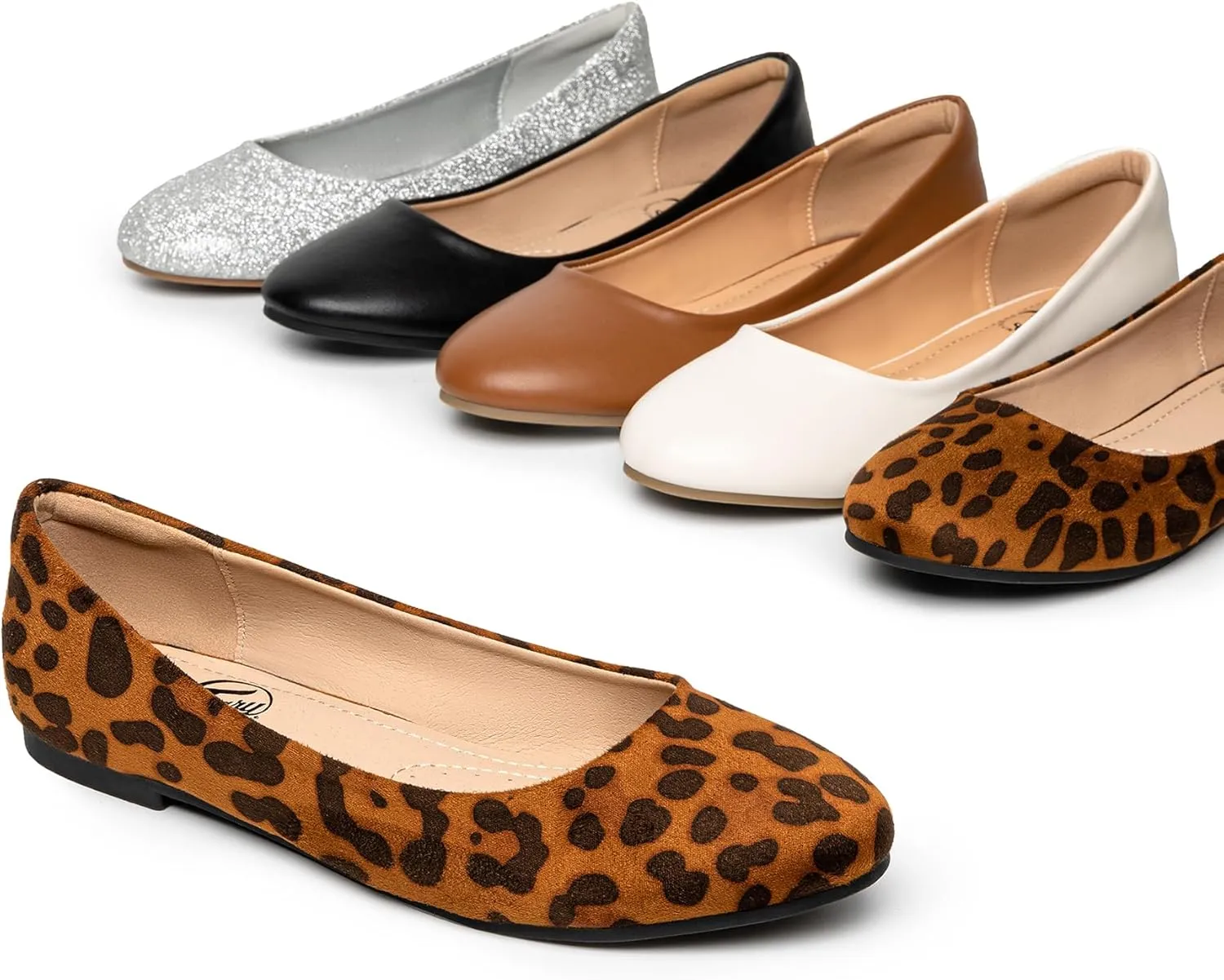 Trary Women's Round Toe Flats Shoes Comfortable Slip on Shoes Casual Dress Shoes