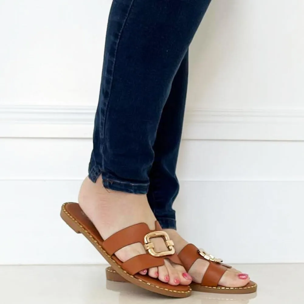 TRENDSUP Women's Flat Sandals, Slip-On Design
