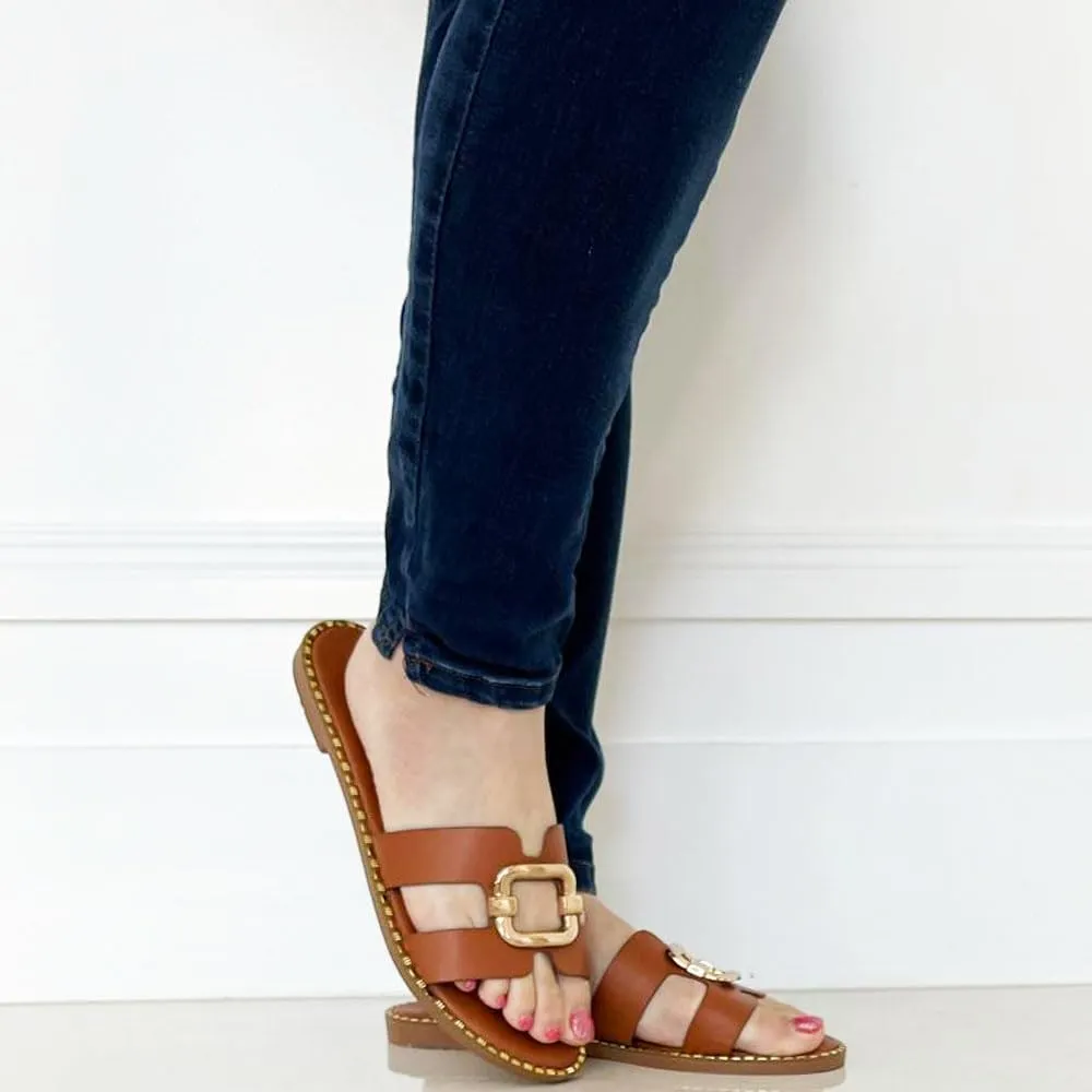 TRENDSUP Women's Flat Sandals, Slip-On Design