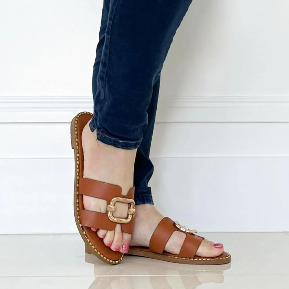 TRENDSUP Women's Flat Sandals, Slip-On Design