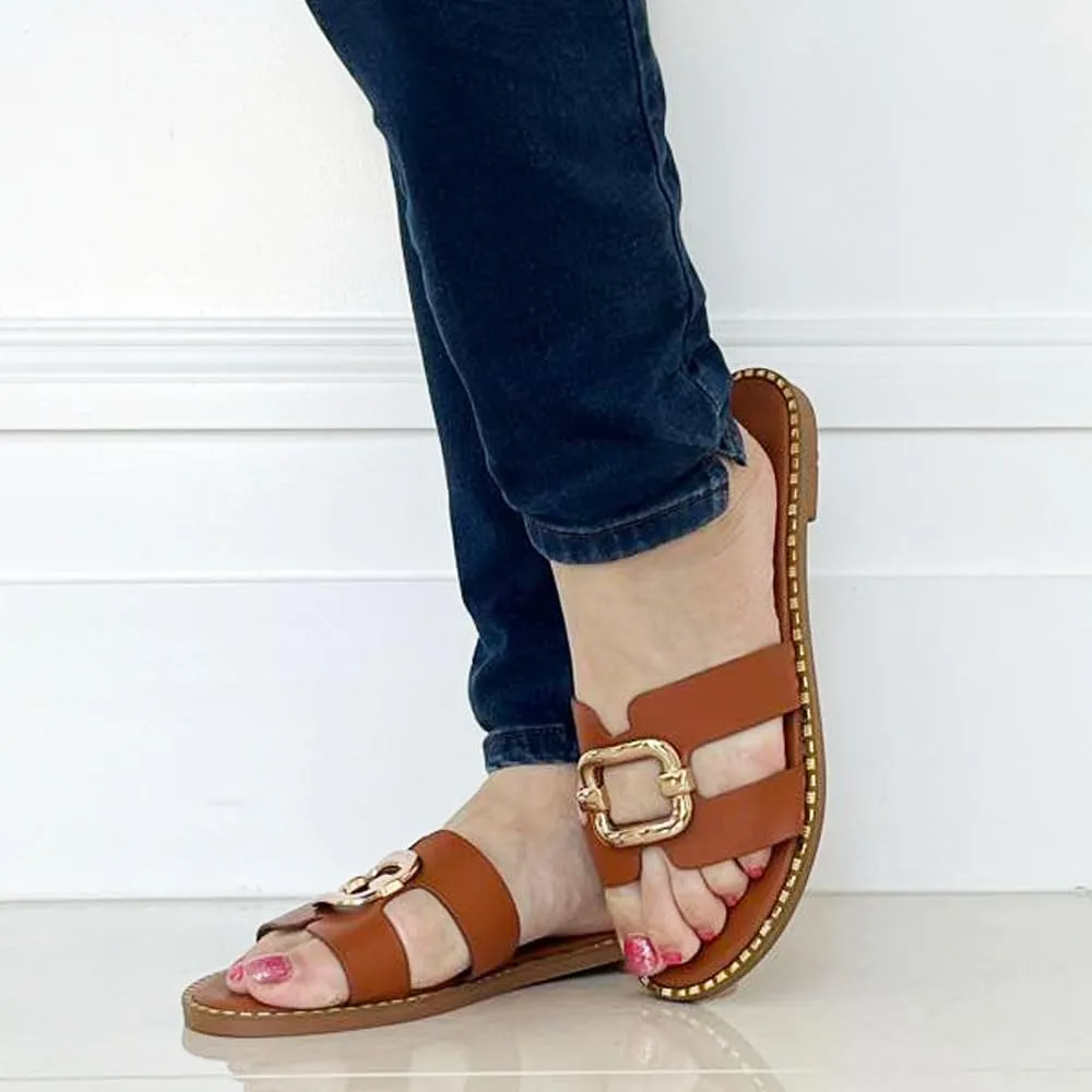 TRENDSUP Women's Flat Sandals, Slip-On Design
