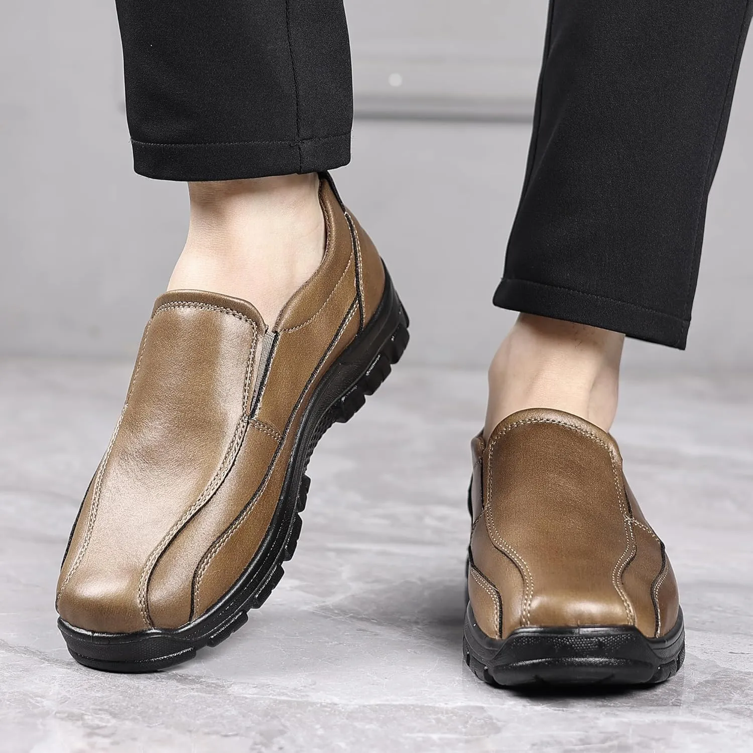 Trsorini Mens Casual Shoes Loafers Slip on Dress Business Office Premier Walking Lightweight Shoes Male