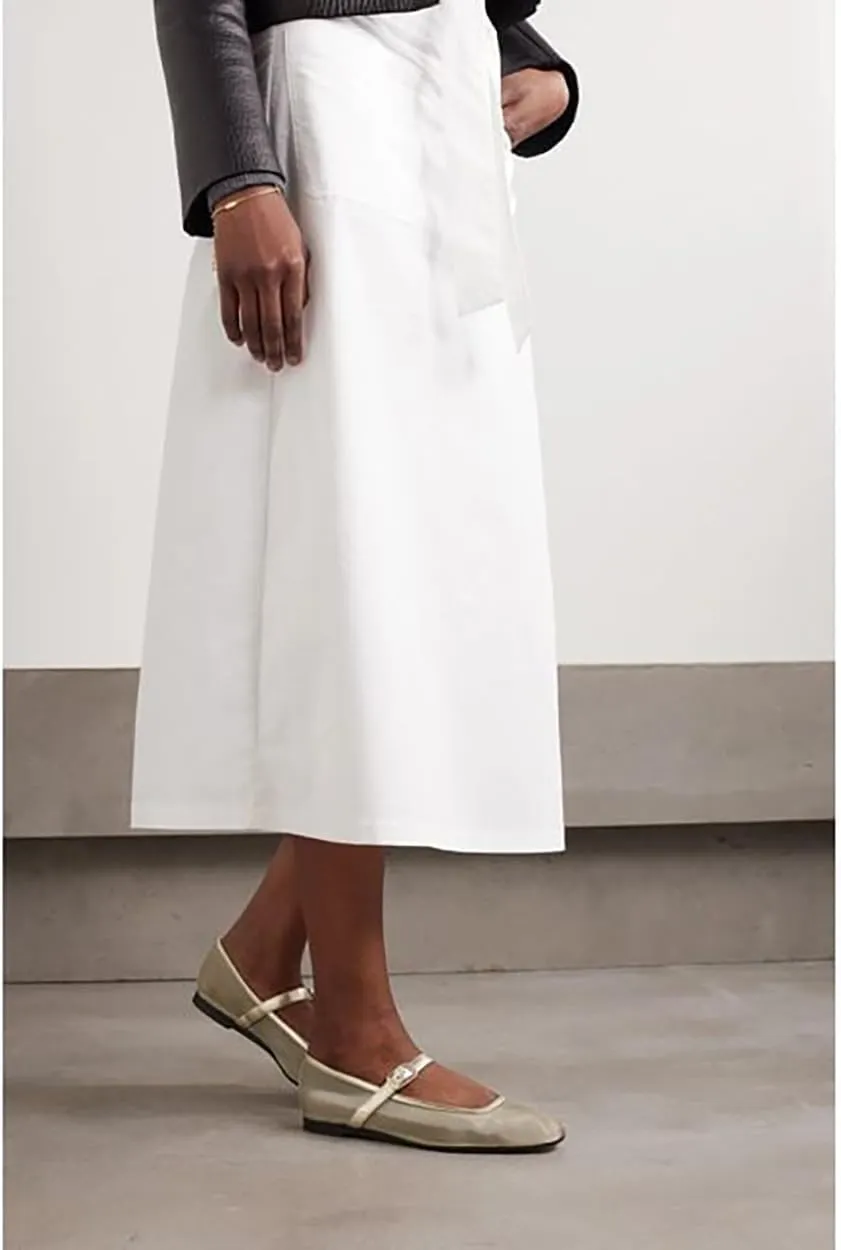 Tulle Mesh Ballet Flats for Women Slingback Square Toe Buckle Strap Slip On Fishnet Ballerina Shoes Casual Comfortable Dress Mary Jane Flat Sandals Leather