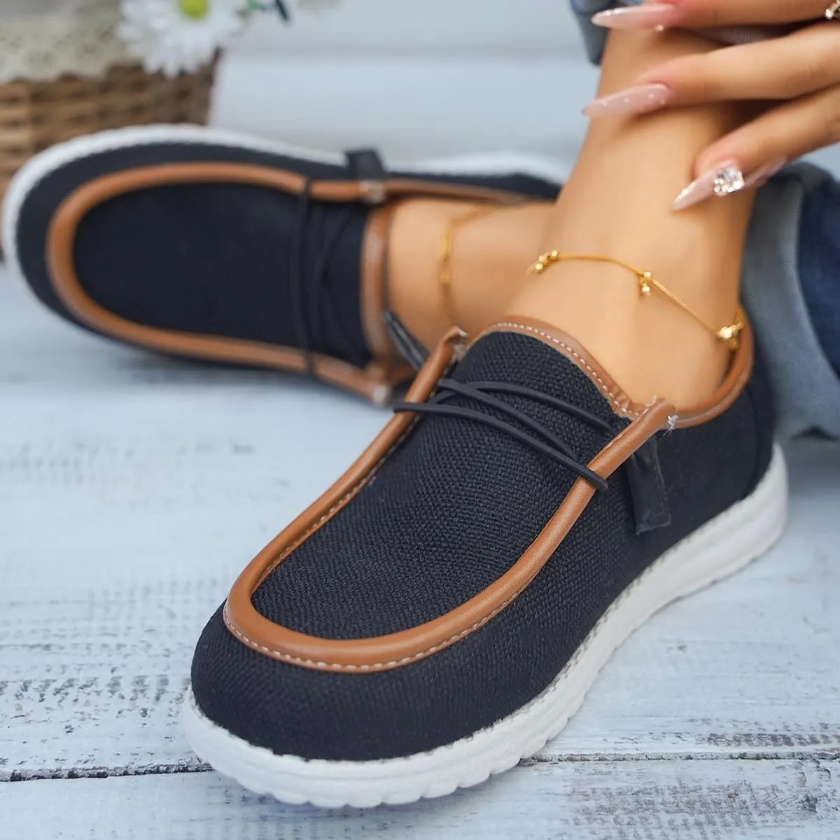 Unisex Slip-on Plaid Canvas Loafers for Women Men Low Top Outdoor Flat Walking Shoes Drving Shoes Sneakers| Comfortable & Light-Weight