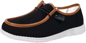 Unisex Slip-on Plaid Canvas Loafers for Women Men Low Top Outdoor Flat Walking Shoes Drving Shoes Sneakers| Comfortable & Light-Weight