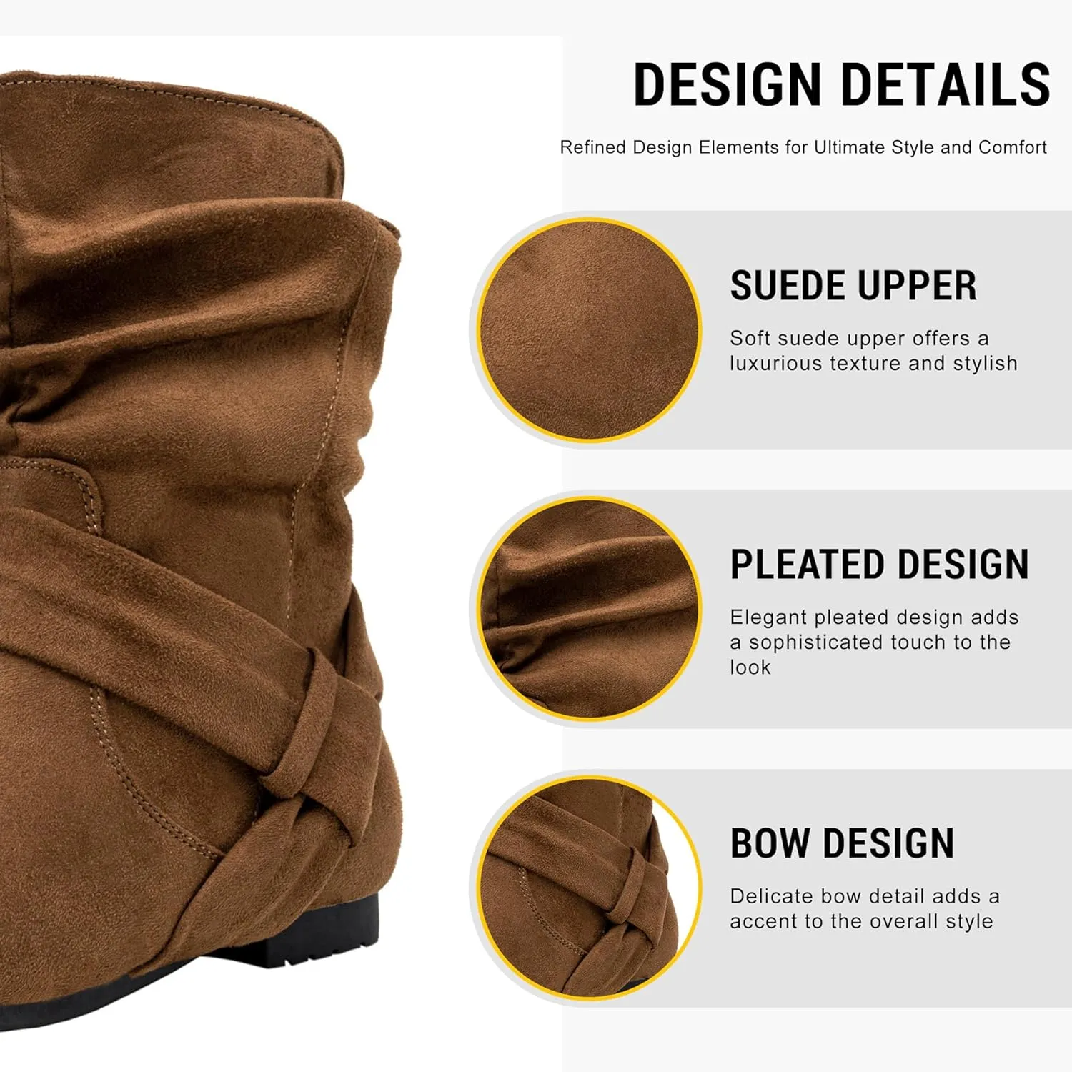 Vepose Women's Slouch Ankle Flat Boots Fashion Short Low Heel Zipper 939A Booties