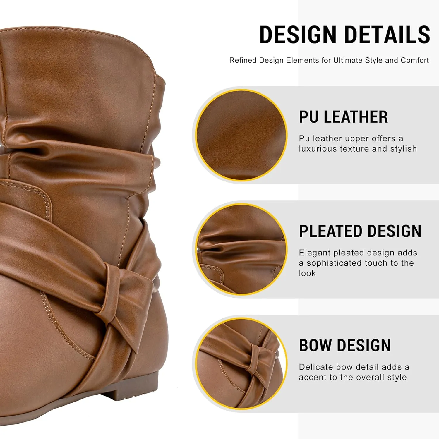 Vepose Women's Slouch Ankle Flat Boots Fashion Short Low Heel Zipper 939A Booties