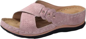 Wedge Sandals for Women Comfortable Summer Beach Walking Slipper Sandals Soft Cushion Yoga Mat Lightweight Non-Slip Beach Slippers Indoor Outdoor