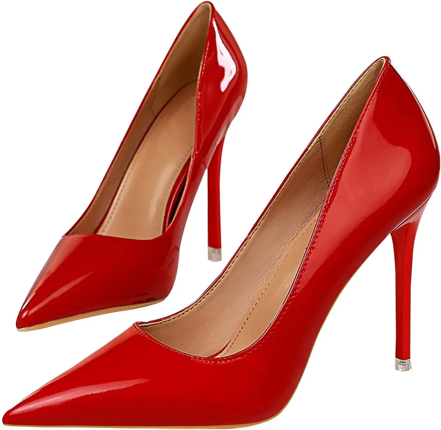WENJIAZHIZHI Solid Platform Dressy Pumps Stiletto High Heels Shoes for Women Sexy Closed Toe Slip-On Loafers