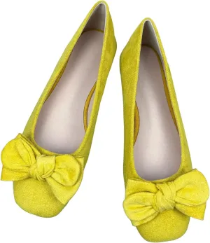 WENJIAZHIZHI Women's Bow-Knot Square Toe Ballet Flats Elegant Wedding Dressy Flat Shoes Comfortable Flat Shoes Female Slip-Ons Loafers