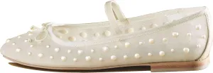 White Mesh Flats for Women Breathable Mesh Ballet Flats with Cute Bows, Dressy Fishnet Shoes with Round Toe for Comfort and Style Size 9.5