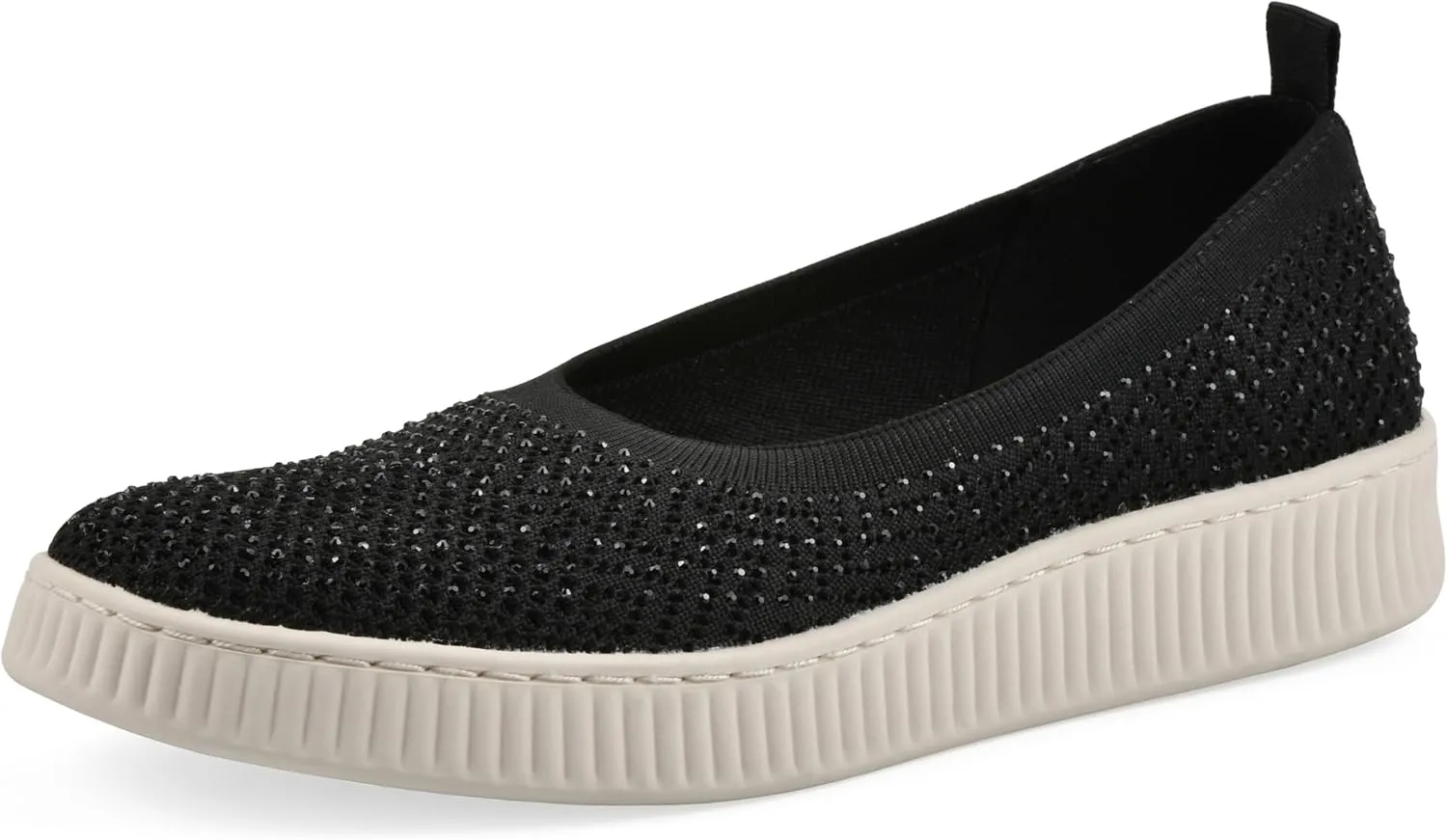 WHITE MOUNTAIN Women's Digs Sparkling Woven Knit Slip-On Flat