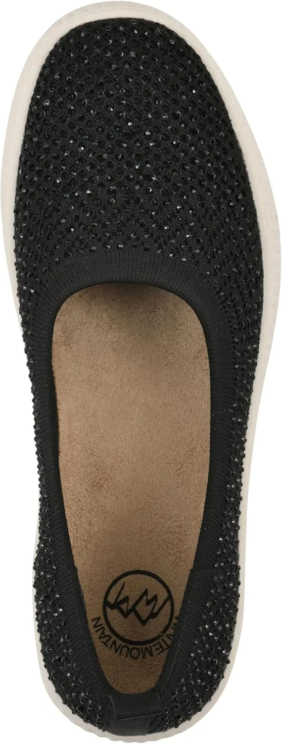 WHITE MOUNTAIN Women's Digs Sparkling Woven Knit Slip-On Flat